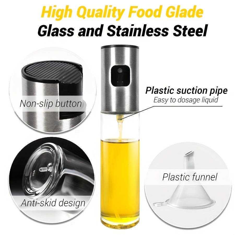 dropship Reusable Glass Oil Sprayer - 100ml/3.5oz - Ideal for Cooking - Olive Oil Mister Spray Bottle - Dispenser Spray Bottle