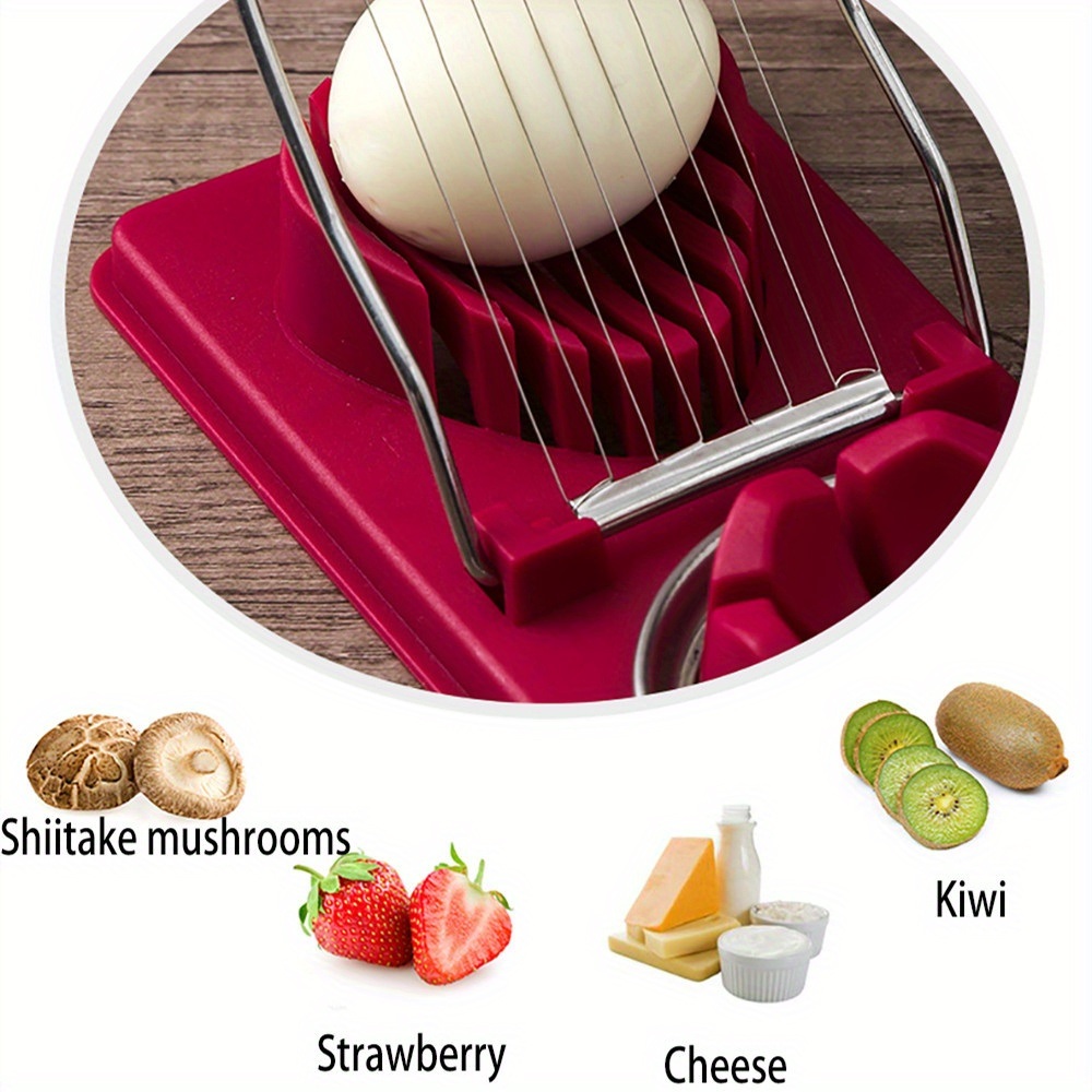 dropship 1pc Multifunctional Egg Cutter; Stainless Steel Egg Slicer Sectioner Cutter Mold; Flower-Shape Luncheon Meat Cutter; Kitchen Gadgets