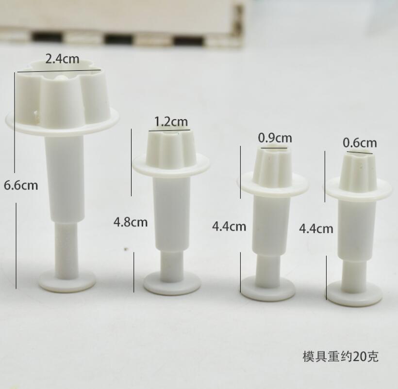 dropship 4Pcs/Set Plum Blossom Flower Plunger Fondant Cutter Sugar Craft Cake Decorating Tools DIY Cookie Stamper Baking Accessories