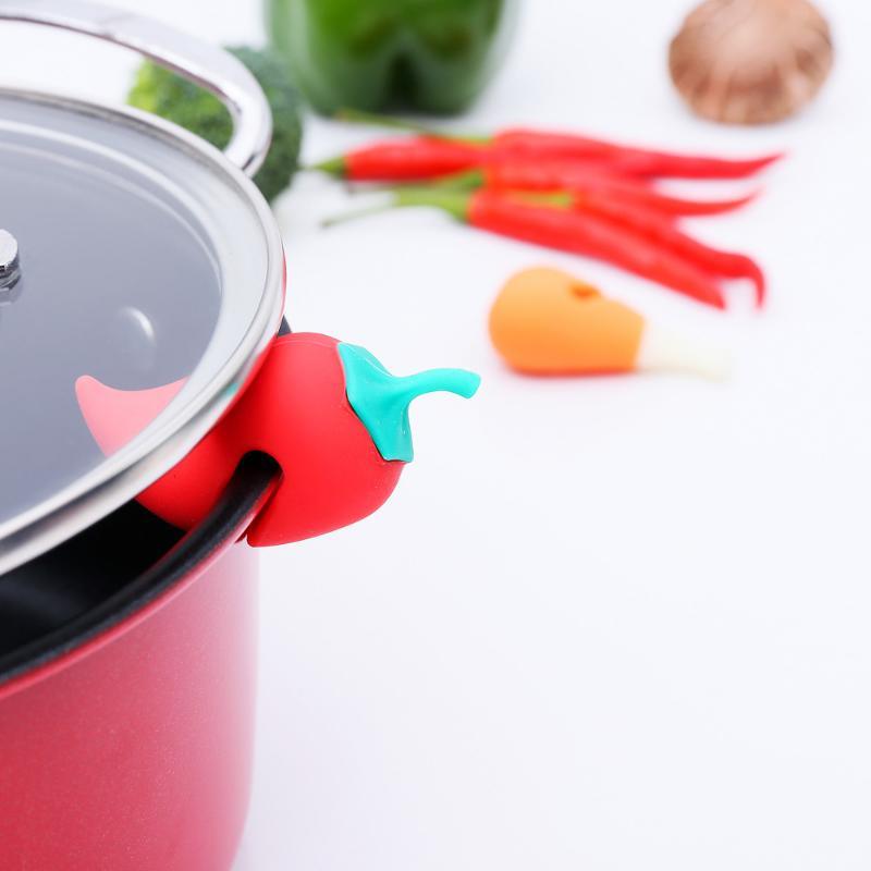 dropship 1pc Splash-Proof Pot Lid Holder Silicone Heat-Resistant Overflow-Proof Plug Pot Lid Lifter Creative And Durable Special Kitchen Tool