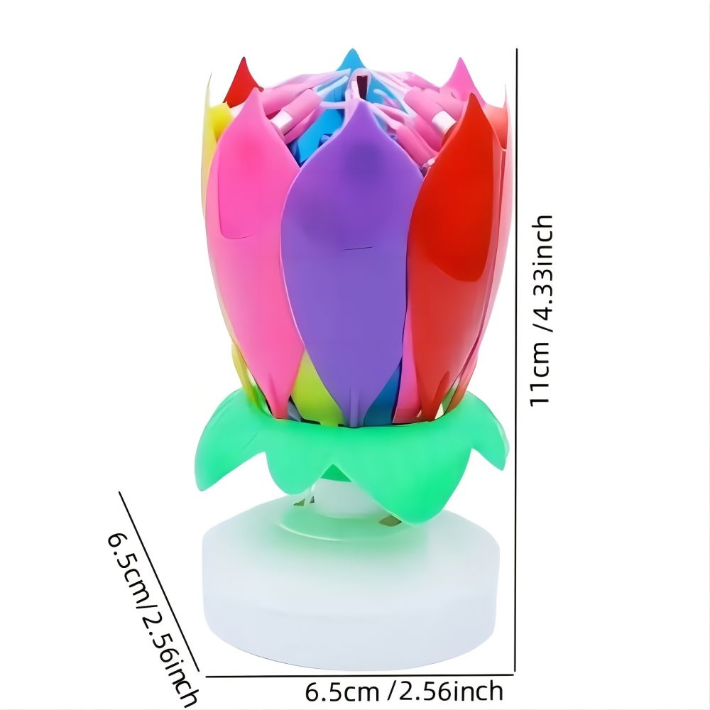 dropship 1pc Lotus Music Birthday Candle; Children's Creative Rotating Flowering Singing Lotus Lantern Cake Decoration