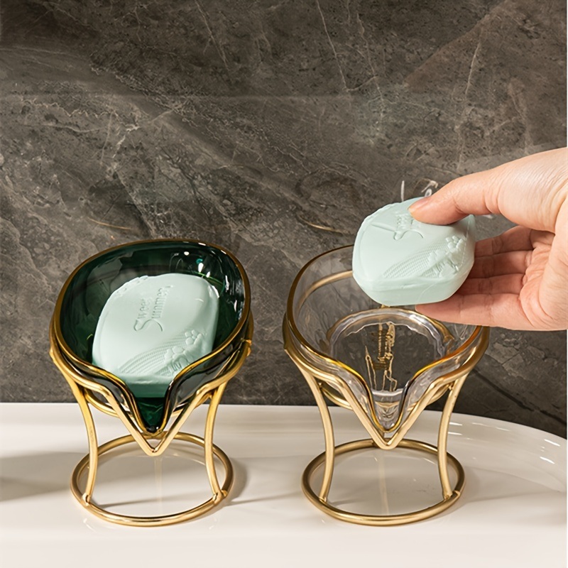 dropship 1pc, Soap Box Household Drain Soap Box Creative No-punch Storage Shelf Soap Dish Bathroom Accessories