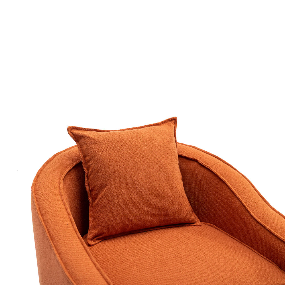 dropship COOLMORE Accent Chair with Ottoman, Mid Century Modern Barrel Chair Upholstered Club Tub Round Arms Chair for Living Room