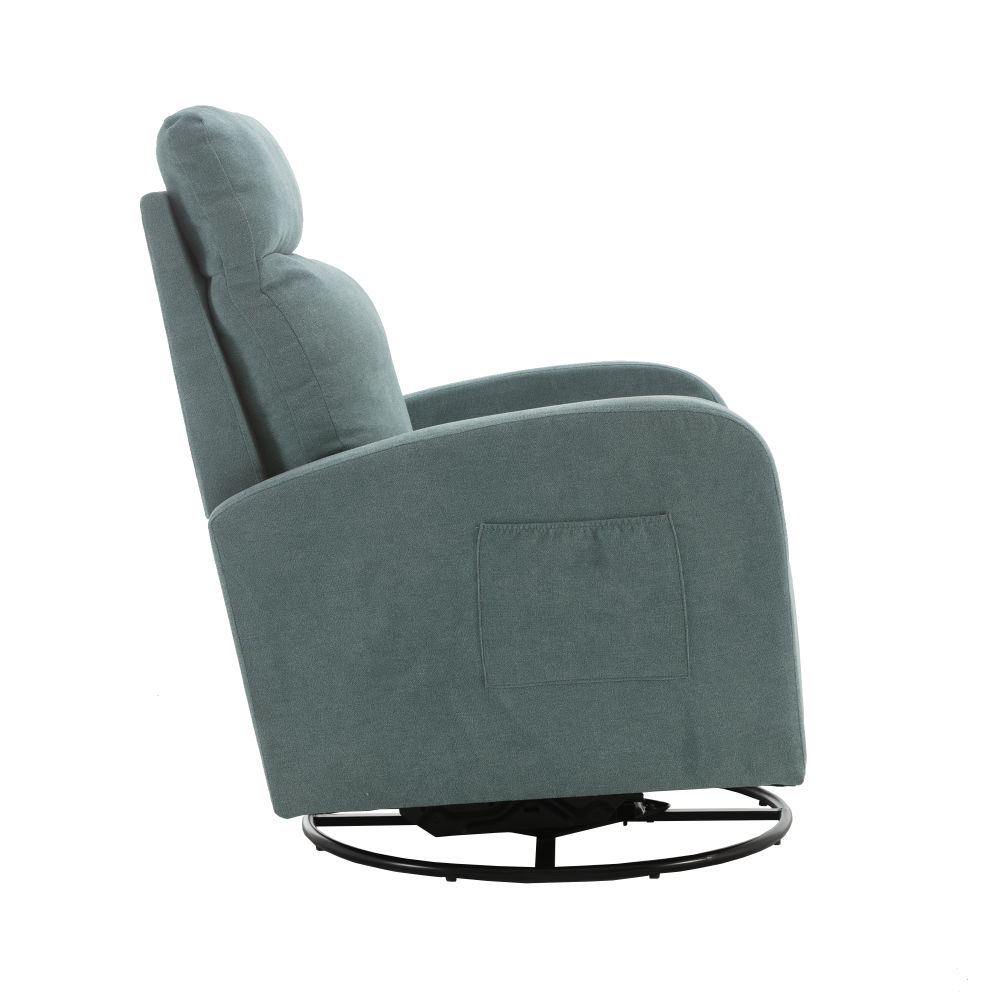 dropship JiaDa Upholstered Swivel Glider.Rocking Chair for Nursery in Light Blue.Modern Style One Left Bag