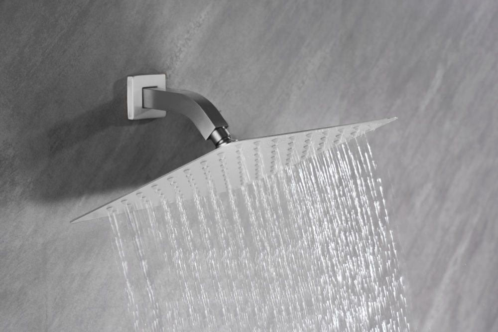dropship High Pressure Rain Shower Head, Ultra-Thin Showerhead 304 Stainless Steel Waterfall Shower with Self-Clean Nozzles, Full Body Covering