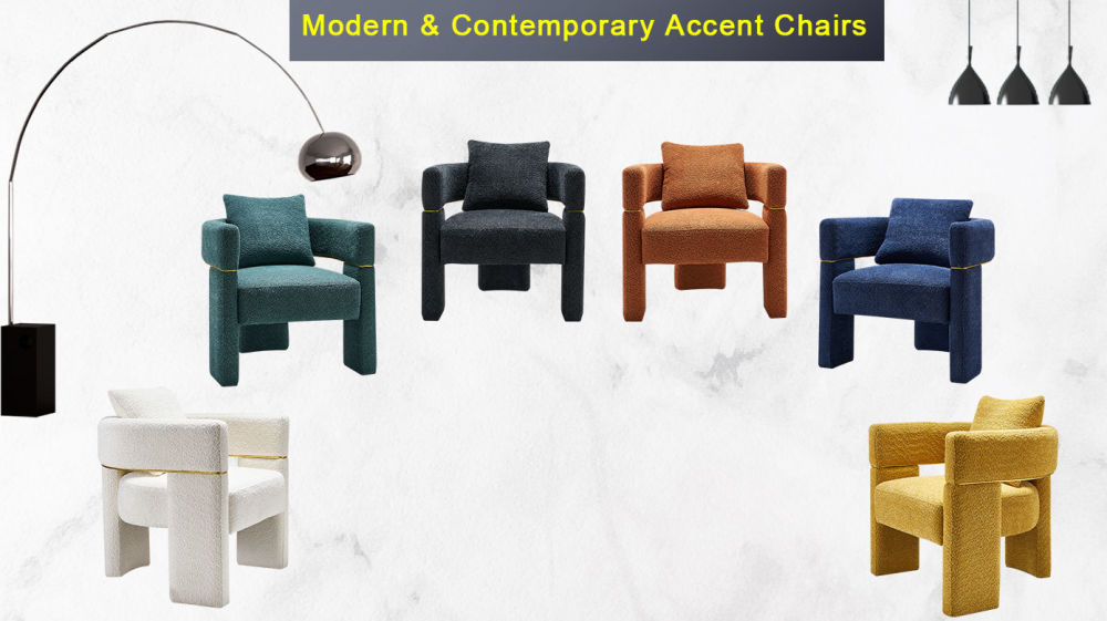 dropship 30.51" Wide Boucle Upholstered Accent Chair
