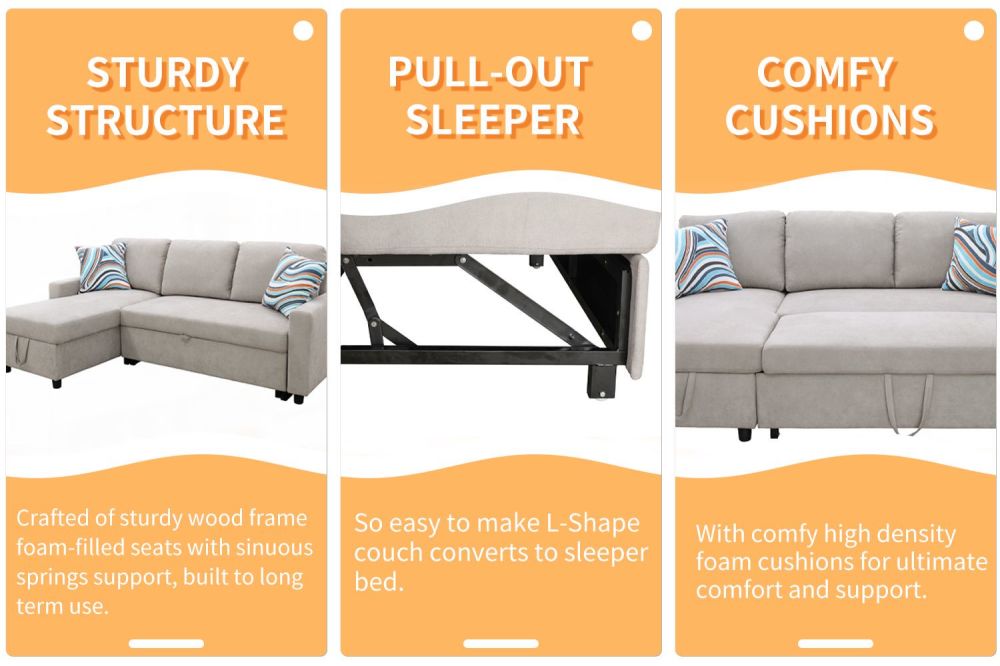 dropship Grey Flannelette 2-Piece Couch Living Room Sofabed