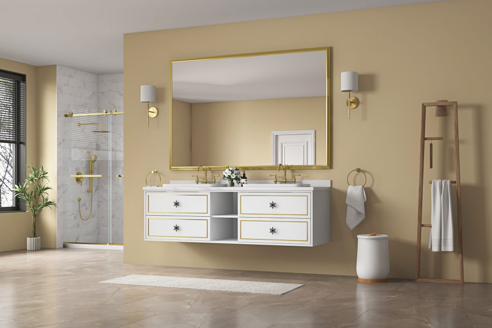 dropship 84in. W x 48in. H Metal Framed Bathroom Mirror for Wall, X Inch Rectangle Mirror, Bathroom Vanity Mirror Farmhouse, Anti-Rust, Hangs Horizontally or Vertically