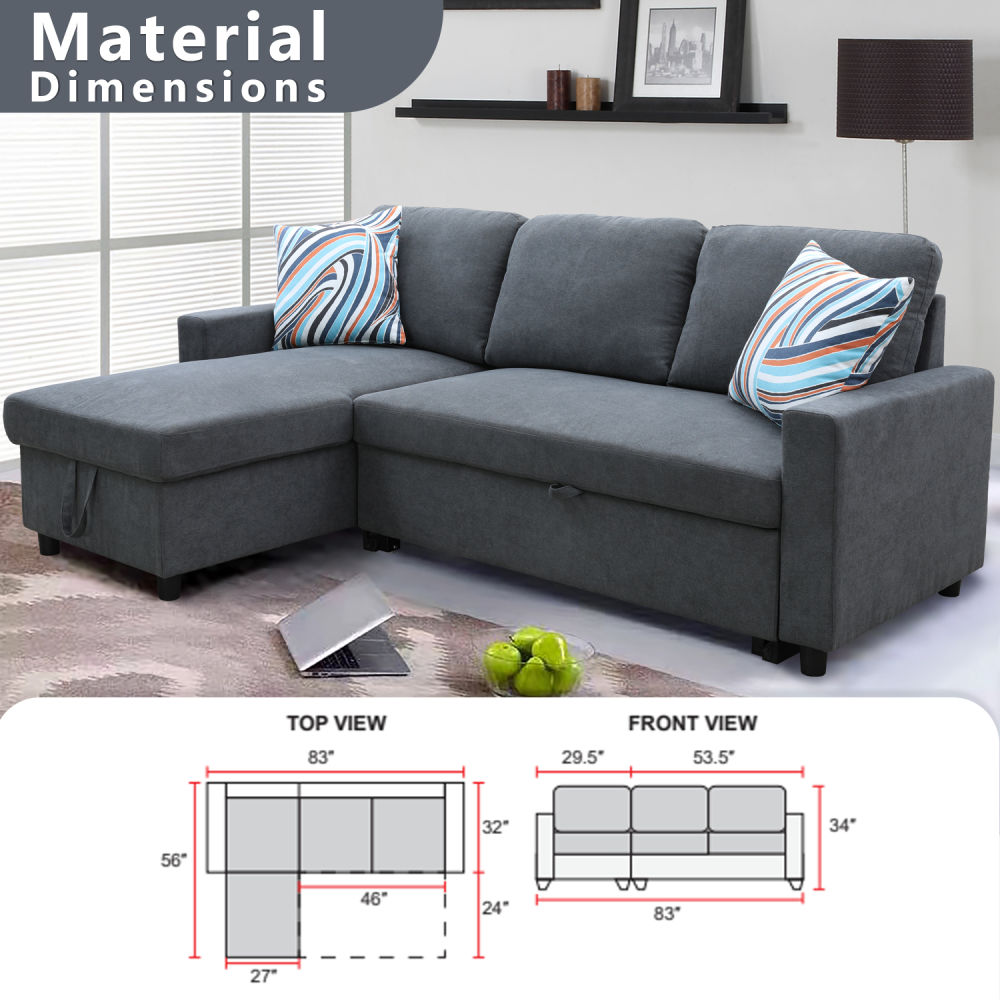 dropship Dark Grey Flannelette 2-Piece Couch Living Room Sofabed