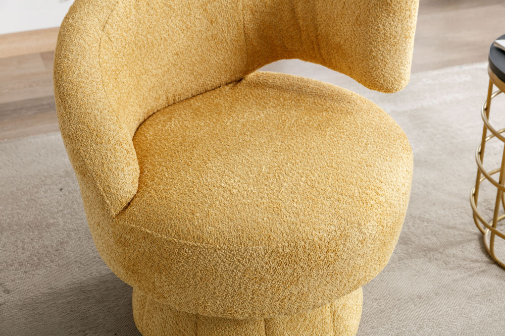 dropship 360 Degree Swivel Cuddle Barrel Accent Chairs, Round Armchairs with Wide Upholstered, Fluffy Fabric Chair for Living Room, Bedroom, Office, Waiting Rooms