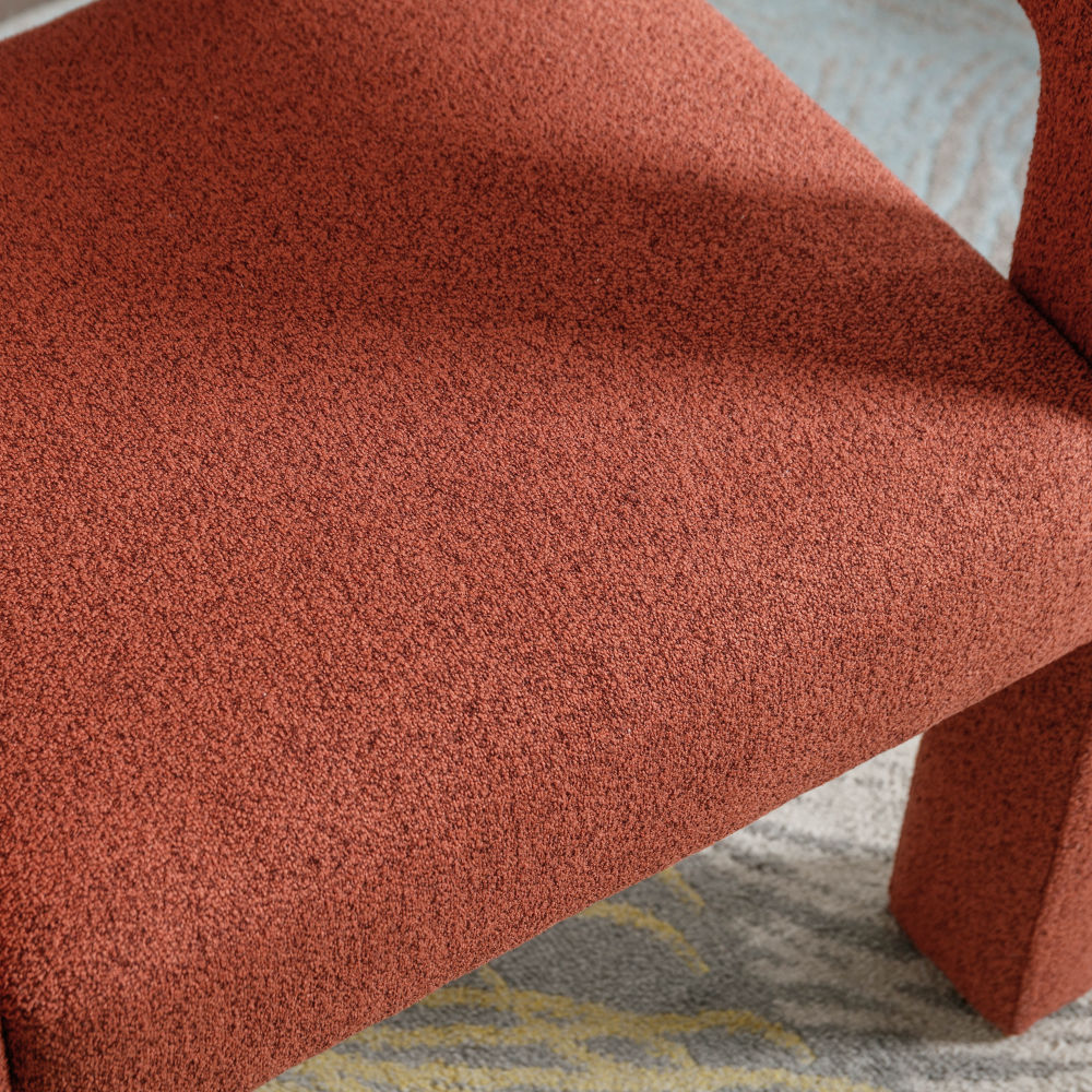 dropship Contemporary Designed Fabric Upholstered Accent Chair Dining Chair for Living Room, Bedroom, Dining Room, Orange