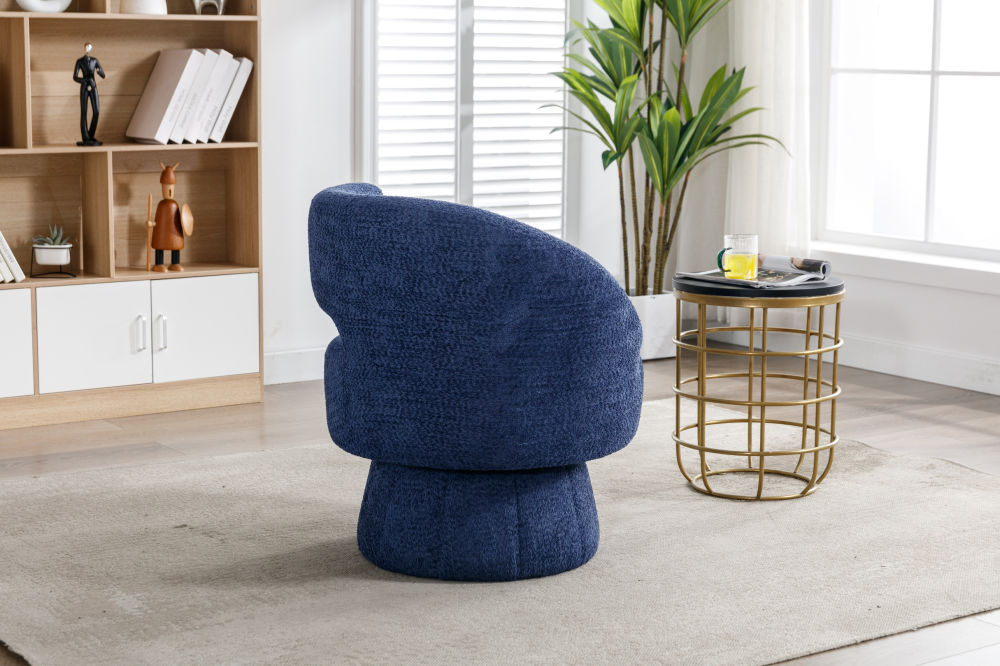 dropship 360 Degree Swivel Cuddle Barrel Accent Chairs, Round Armchairs with Wide Upholstered, Fluffy Fabric Chair for Living Room, Bedroom, Office, Waiting Rooms