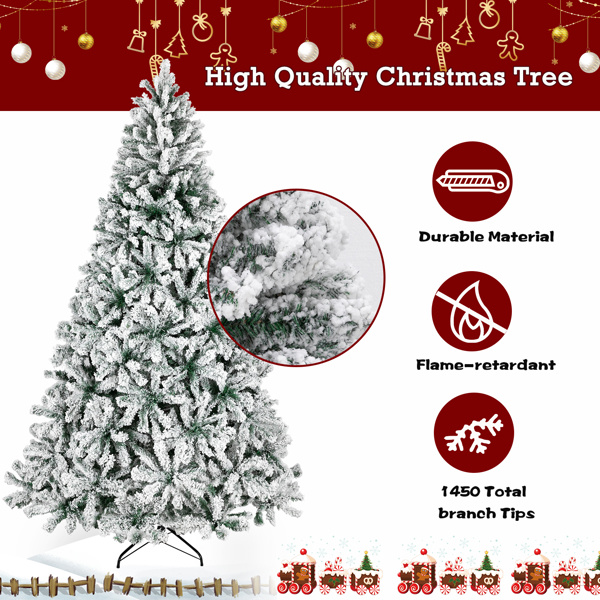 dropship 7.5ft Automatic Tree Structure PVC Material Green Flocking 1450 Branches Christmas Tree