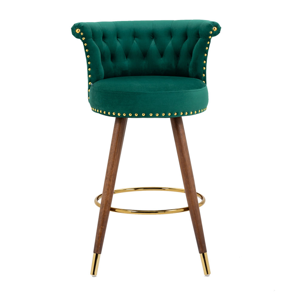 dropship COOLMORE Swivel Bar Stools with Backrest Footrest , with a fixed height of 360 degrees