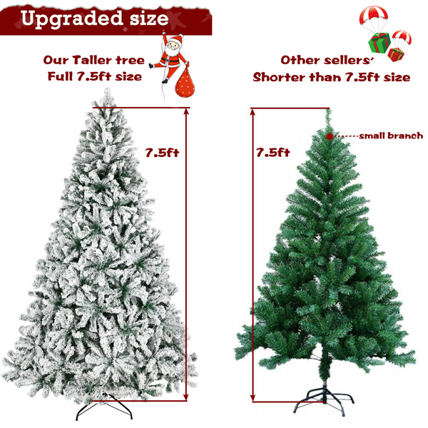 dropship 7.5ft Automatic Tree Structure PVC Material Green Flocking 1450 Branches Christmas Tree