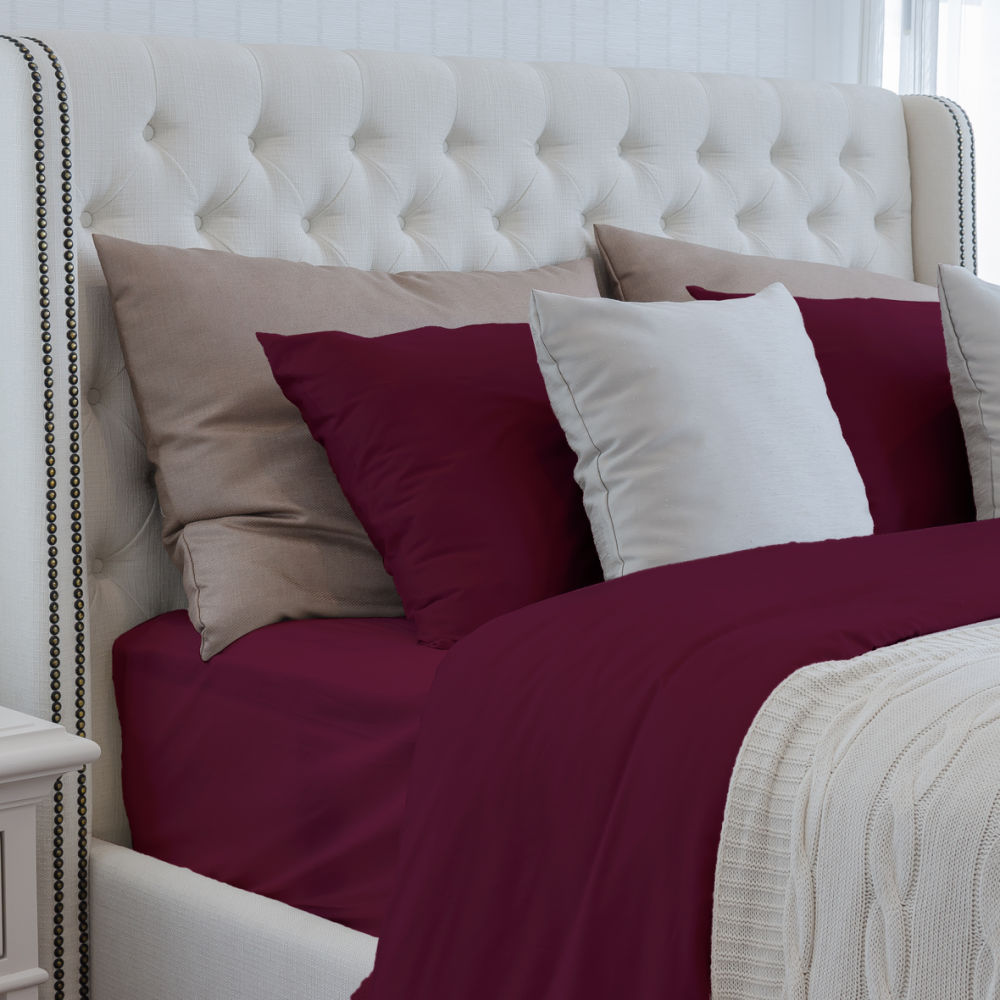 dropship Luxurious Viscose from 100% Bamboo 2-Piece Pillowcase Set , Oeko-TEX Certified, Queen - Merlot