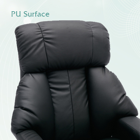 dropship Recliner with Ottoman Footrest, Recliner Chair with Vibration Massage, Faux Leather and Swivel Wood Base for Living Room and Bedroom, Black