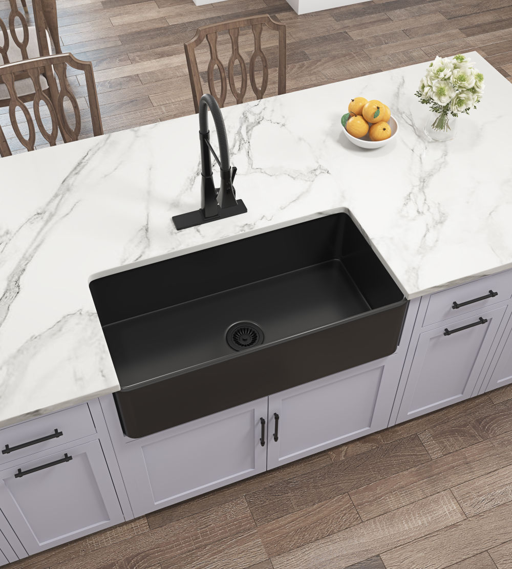 dropship Inch White Farmhouse Sink Deep Apron Sink Undermount Farmhouse Kitchen Sink Single Farm Sink