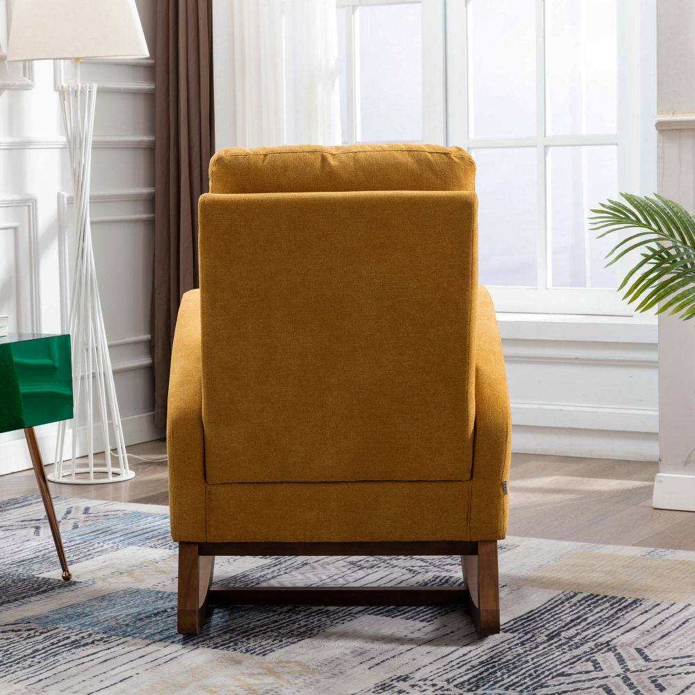 dropship COOLMORE living room Comfortable rocking chair living room chair Yellow