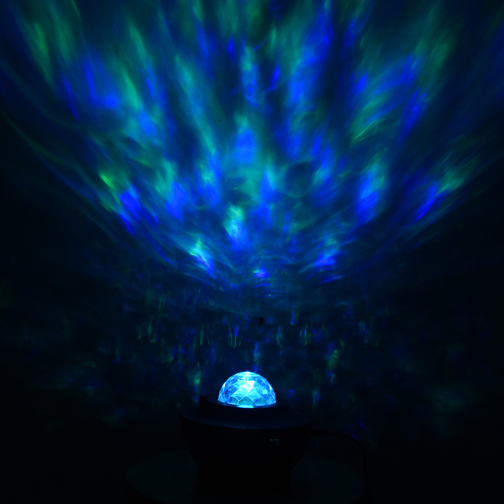 dropship USB LED Star Night Light Music Starry Water Wave LED Projector Light Bluetooth Projector Sound-Activated Projector Light Decor