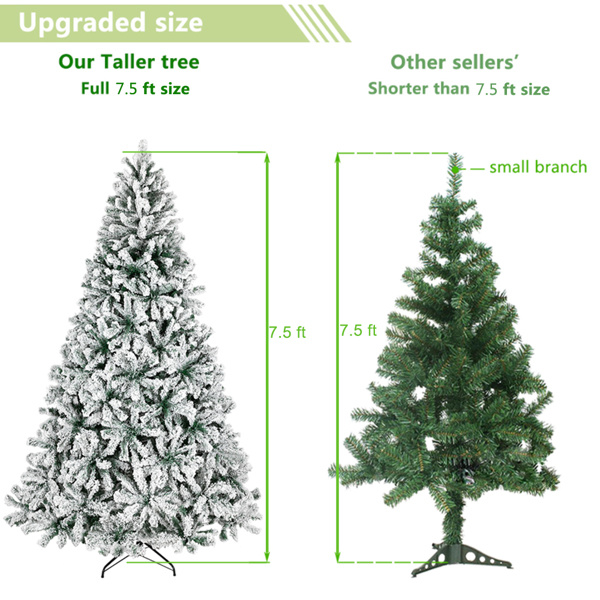 dropship 7.5ft Automatic Tree Structure PVC Material Green Flocking 1450 Branches Christmas Tree