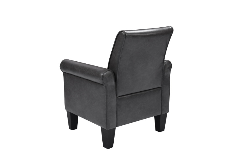 dropship Accent Chairs, Comfy Sofa Chair, Armchair for Reading, Living Room, Bedroom, Office,Waiting Room, PU leather, Dark Grey