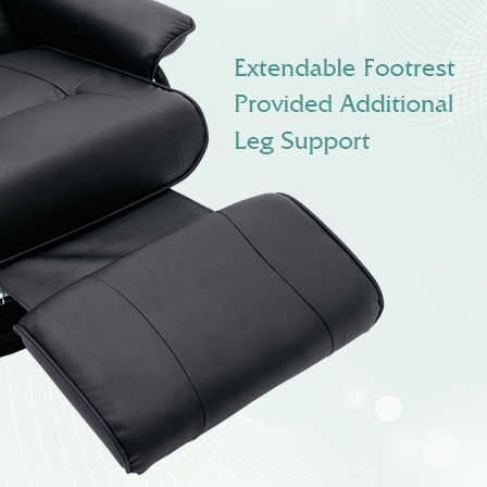 dropship Faux Leather Manual Recliner,Adjustable Swivel Lounge Chair with Footrest,Can Rotate 360 Degrees,L-right Angle Curved Wooden Frame, Armrest and Wrapped Wood Base for Living Room,Black