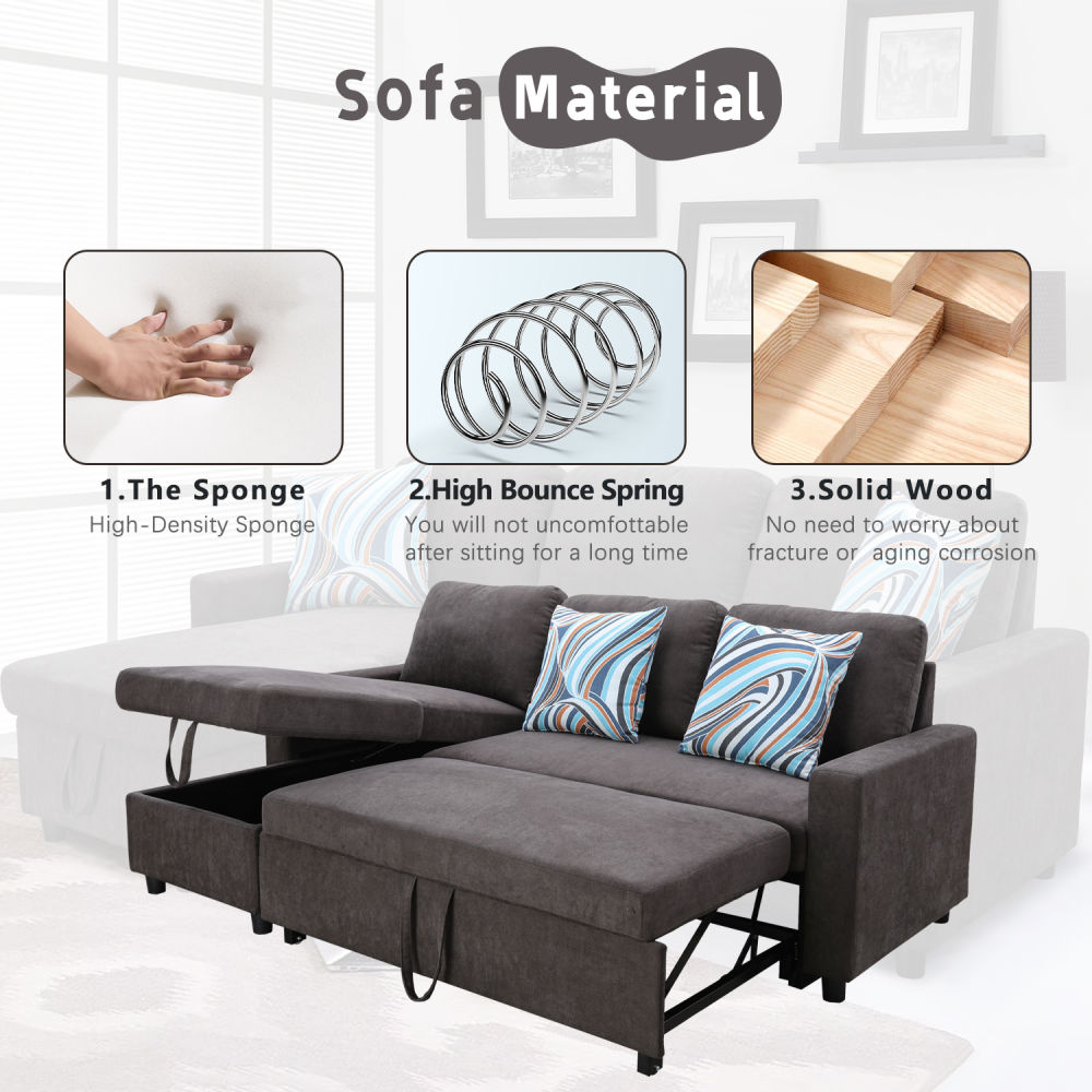 dropship Dark Brown Flannelette 2-Piece Couch Living Room Sofabed