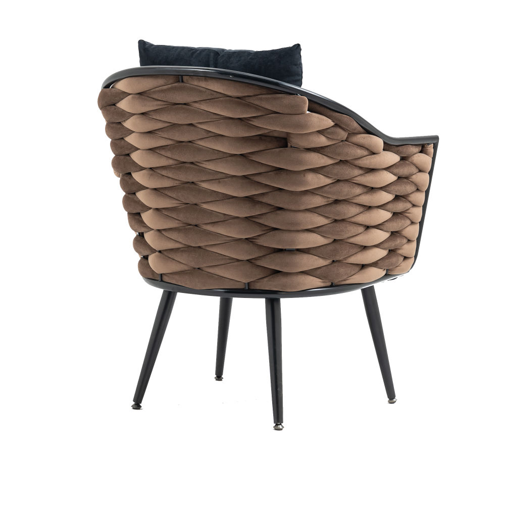 dropship Velvet Accent Chair Modern Upholstered Armchair Tufted Chair with Metal Frame, Single Leisure Chairs for Living Room Bedroom Office Balcony