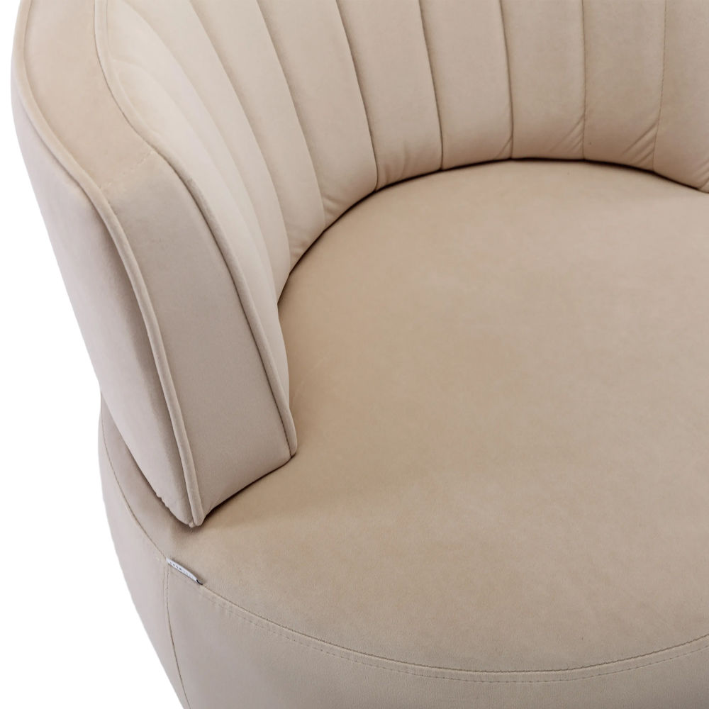 dropship 360 Degree Swivel Cuddle Barrel Accent Sofa Chairs, Round Armchairs with Wide Upholstered, Fluffy Velvet Fabric Chair for Living Room, Bedroom, Office, Waiting Rooms