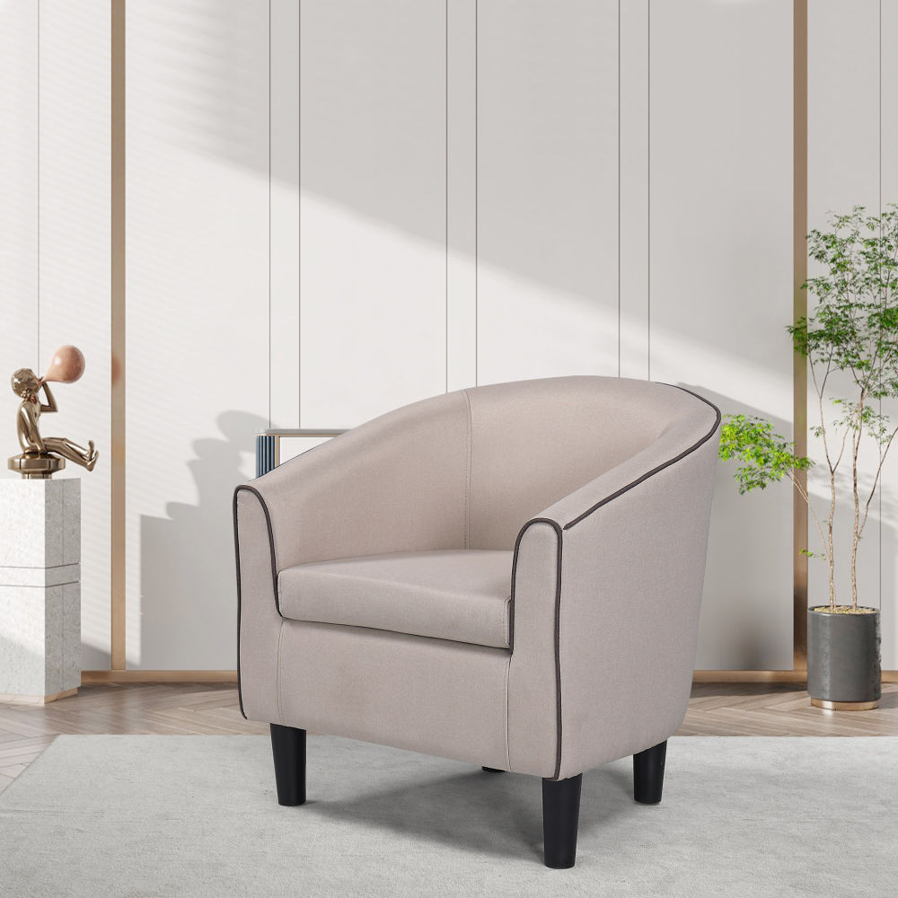 dropship JST Accent Chair, Modern Accent Arm Chair, Suit for Living Room Bedroom Small Spaces Apartment Office (Fabric Beige)