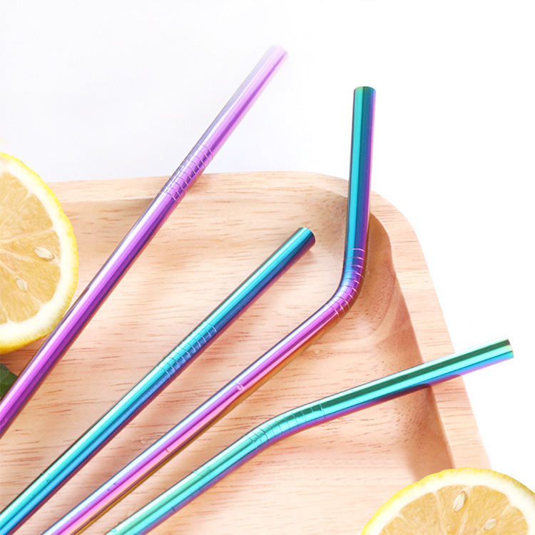 dropship Colourful Reusable Stainless Steel Straws