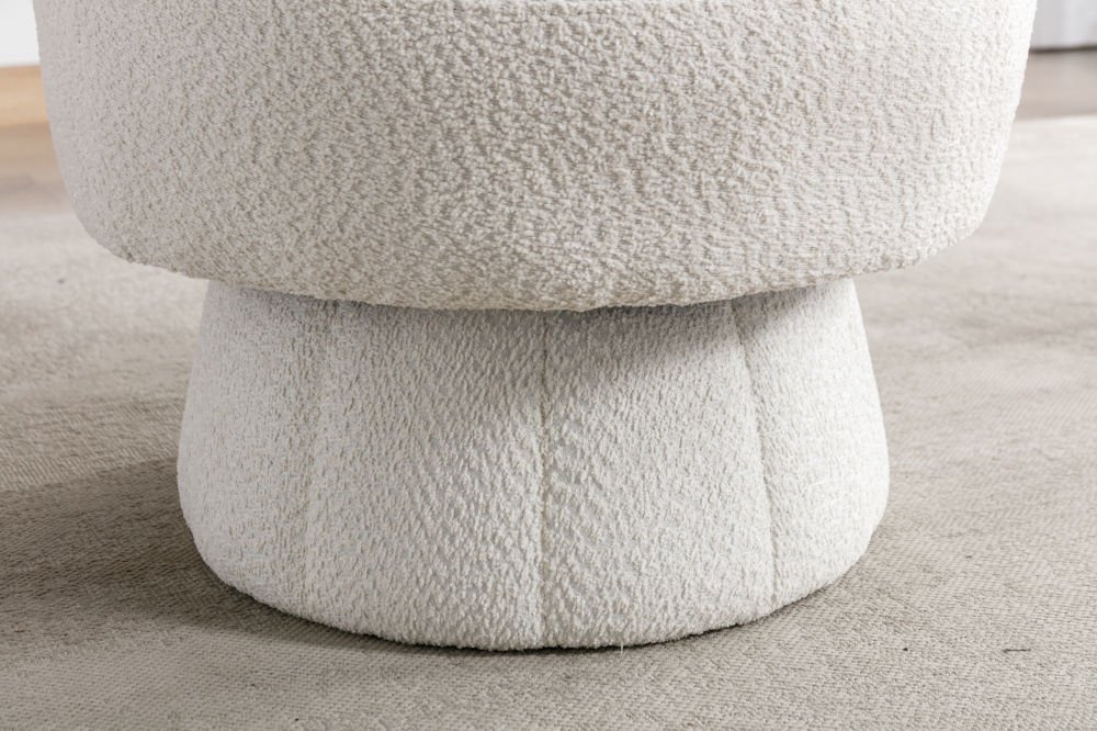 dropship 360 Degree Swivel Cuddle Barrel Accent Chairs, Round Armchairs with Wide Upholstered, Fluffy Fabric Chair for Living Room, Bedroom, Office, Waiting Rooms