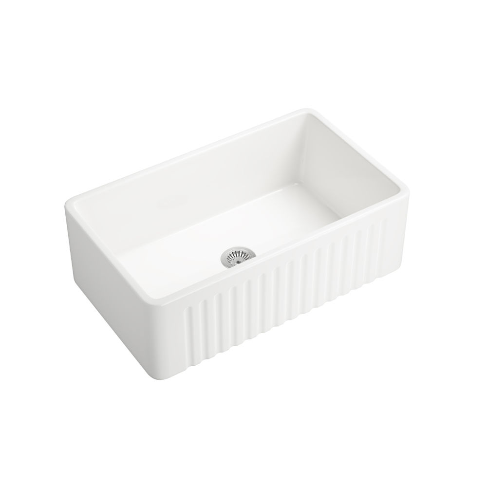 dropship Inch White Farmhouse Sink Deep Apron Sink Undermount Farmhouse Kitchen Sink Single Farm Sink