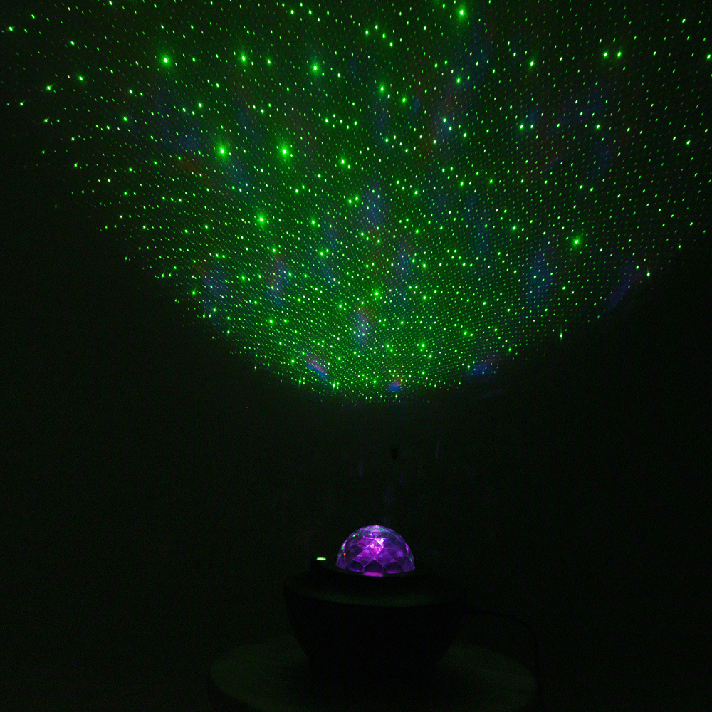 dropship USB LED Star Night Light Music Starry Water Wave LED Projector Light Bluetooth Projector Sound-Activated Projector Light Decor