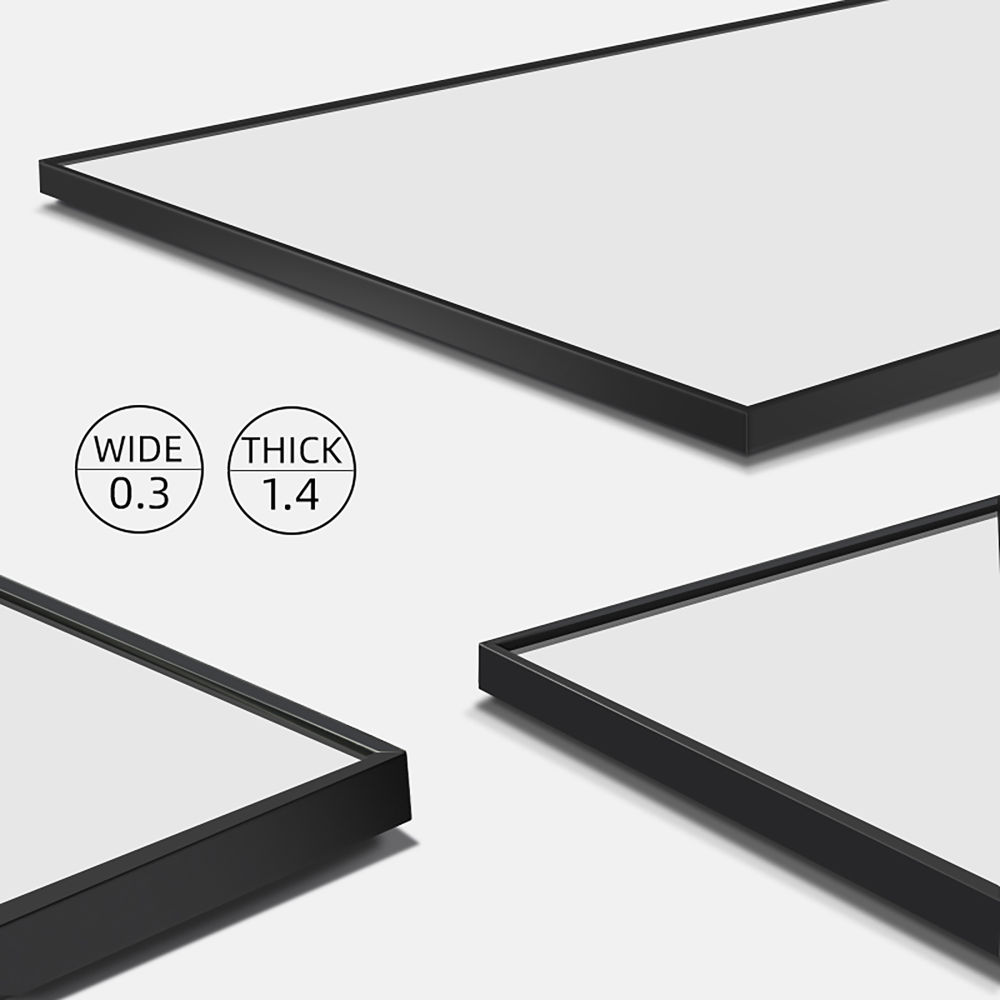 dropship Floor Mirror Full Length Mirror Ultra Thin Aluminum Alloy Frame Modern Style Standing/Hanging Mirror Wall Mounted Mirror