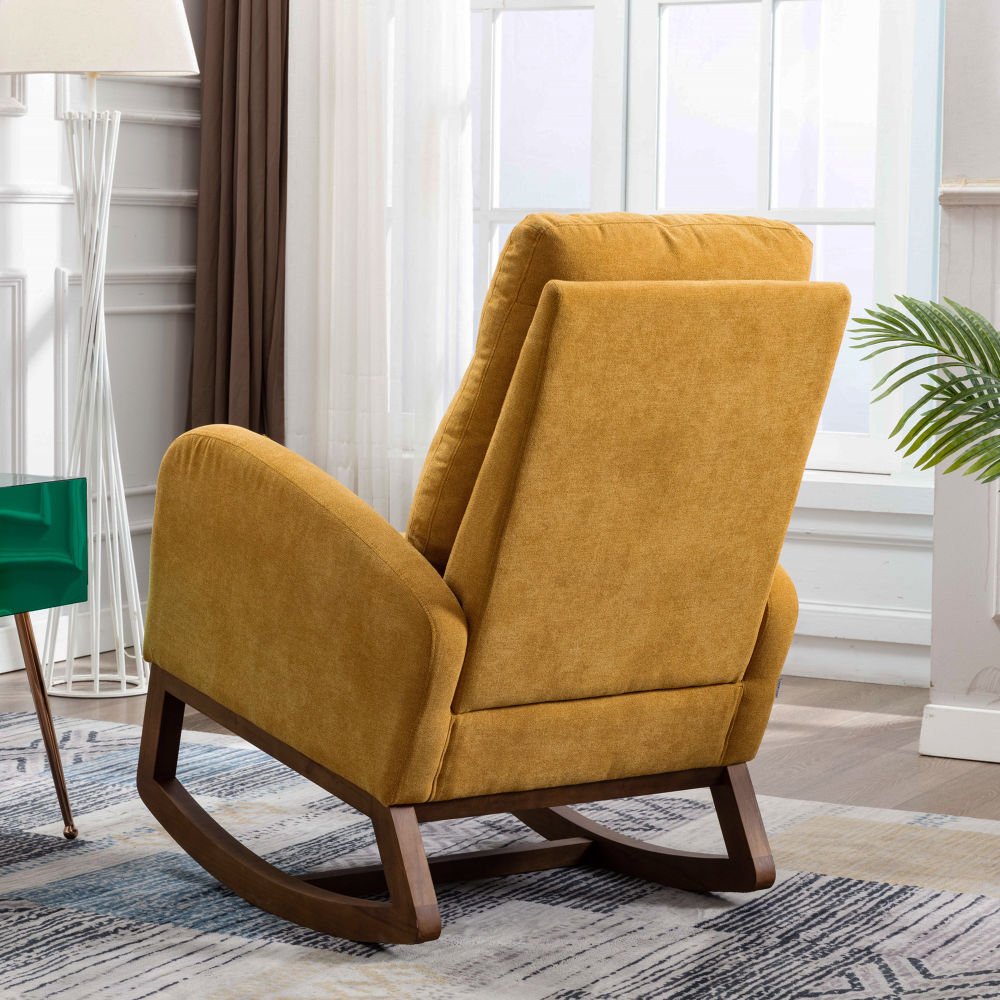 dropship COOLMORE living room Comfortable rocking chair living room chair Yellow
