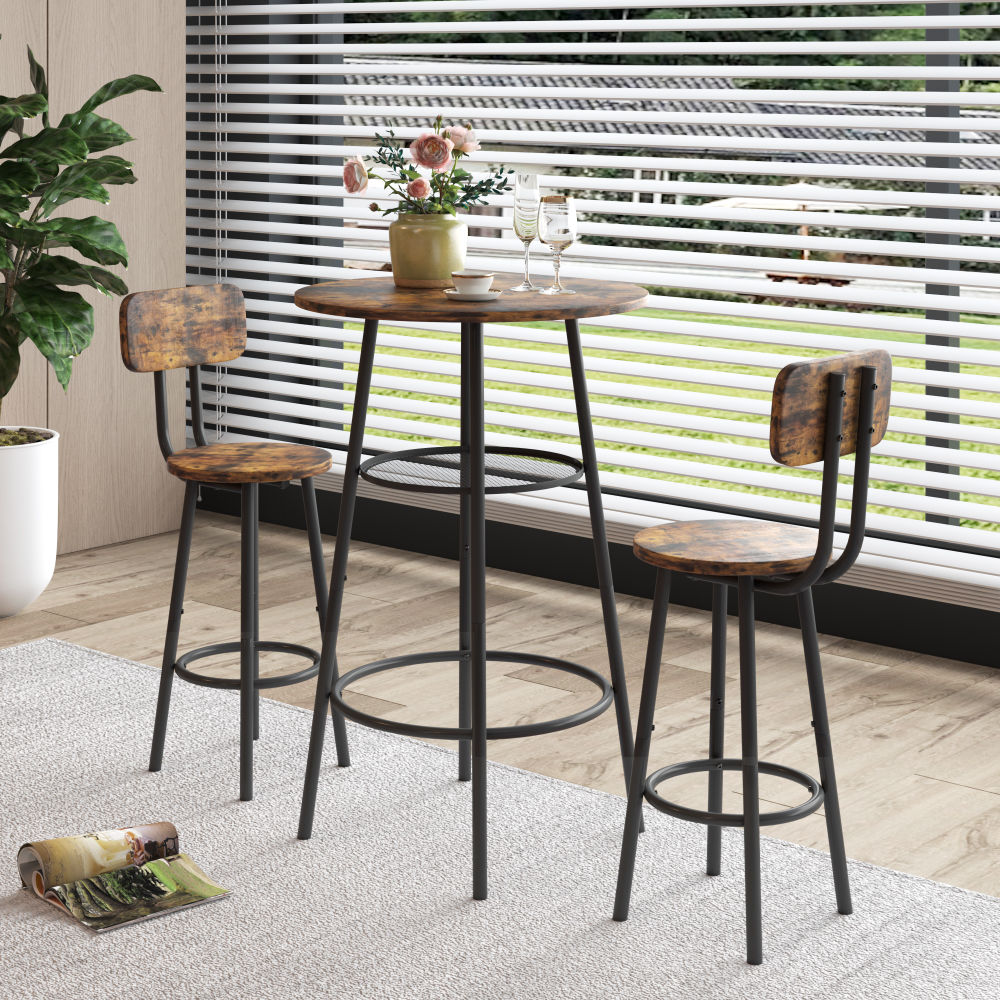 dropship Bar table, equipped with 2 bar stools , with backrest and partition