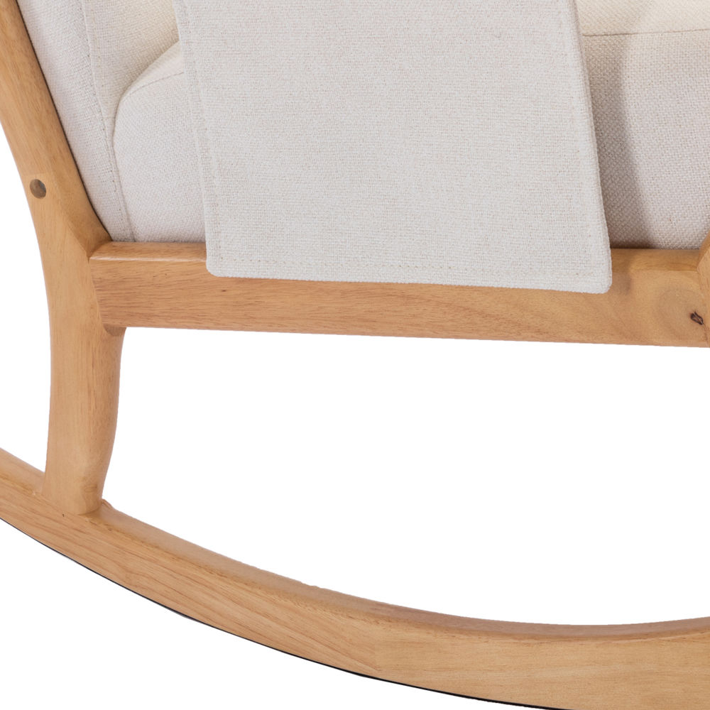 dropship COOLMORE Rocking Chair With Ottoman, Mid-Century Modern Upholstered Fabric Rocking Armchair, Rocking Chair Nursery with Thick Padded Cushion, High Backrest Accent Glider Rocker Chair for Living Room