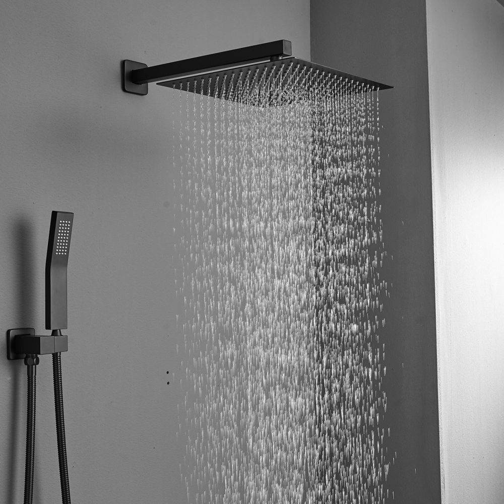 dropship Bathroom Luxury Rain Mixer Combo Set Wall Mounted Rainfall Shower Head System , (Contain Faucet Rough-in Valve Body and Trim)
