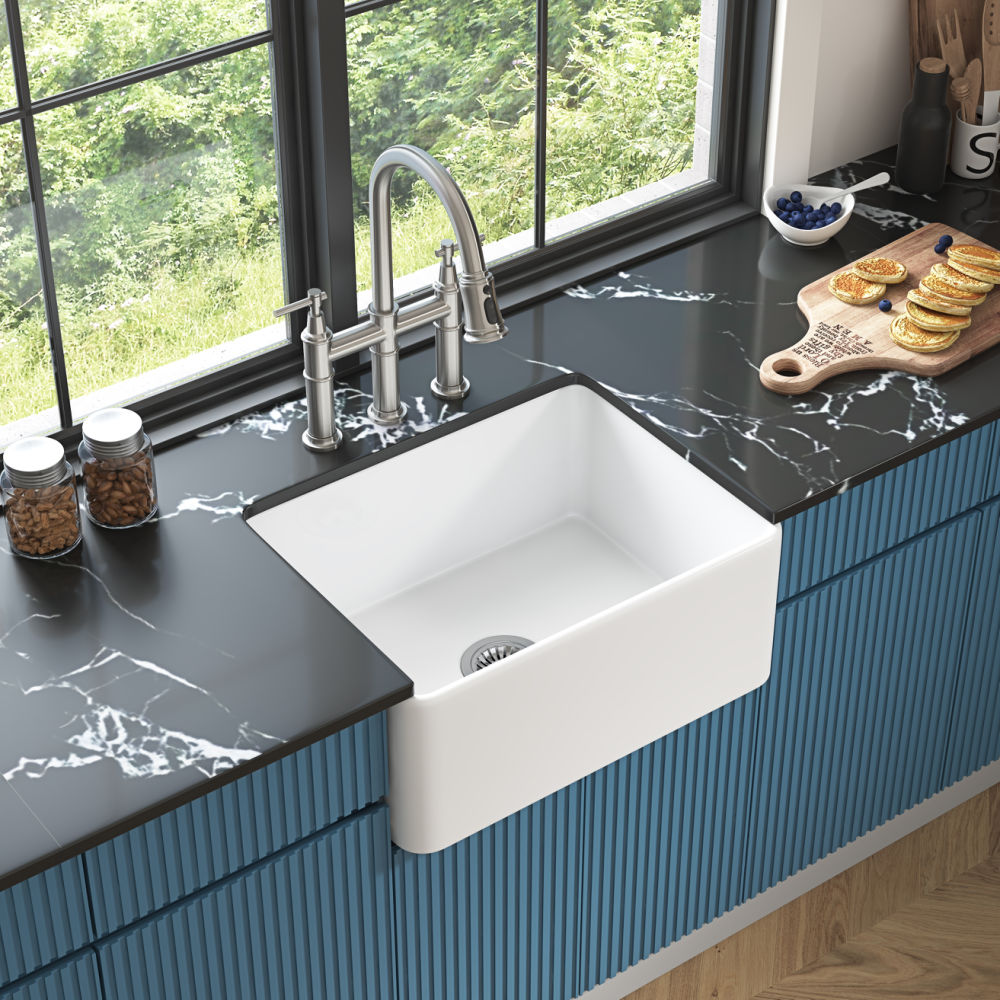 dropship Inch White Farmhouse Sink Deep Apron Sink Undermount Farmhouse Kitchen Sink Single Farm Sink