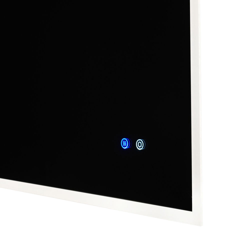 dropship 30" W x 24" H Modern Wall Mounted LED Backlit Anti-Fog Rectangular Bathroom Mirror with US standard plug, Temperature Adjustable and Memory Function Touch Switch