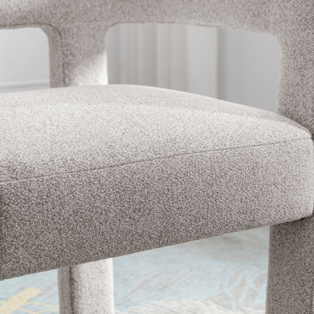 dropship Contemporary Designed Fabric Upholstered Accent Chair Dining Chair for Living Room, Bedroom, Dining Room, Gray
