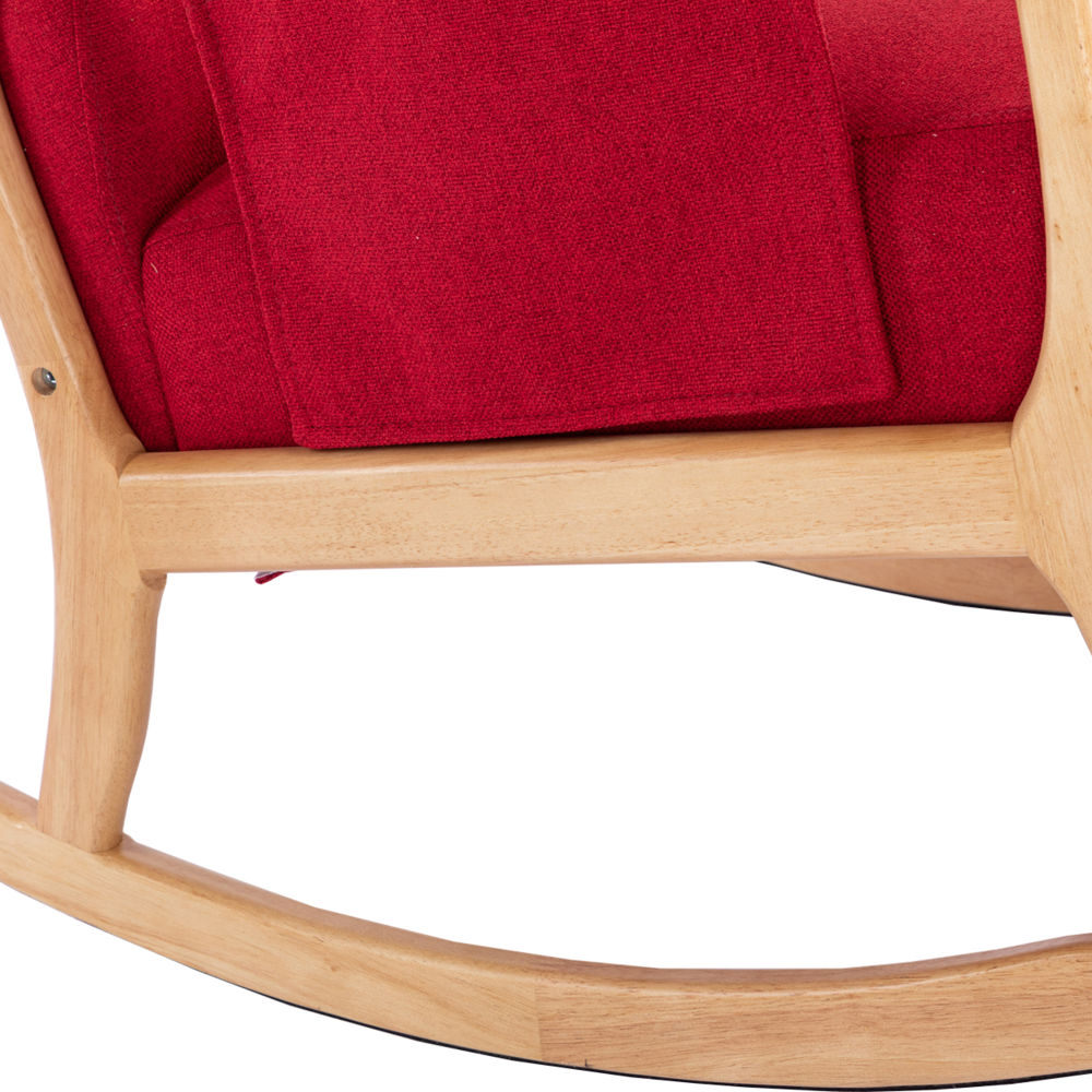 dropship COOLMORE Rocking Chair With Ottoman, Mid-Century Modern Upholstered Fabric Rocking Armchair, Rocking Chair Nursery with Thick Padded Cushion, High Backrest Accent Glider Rocker Chair for Living Room