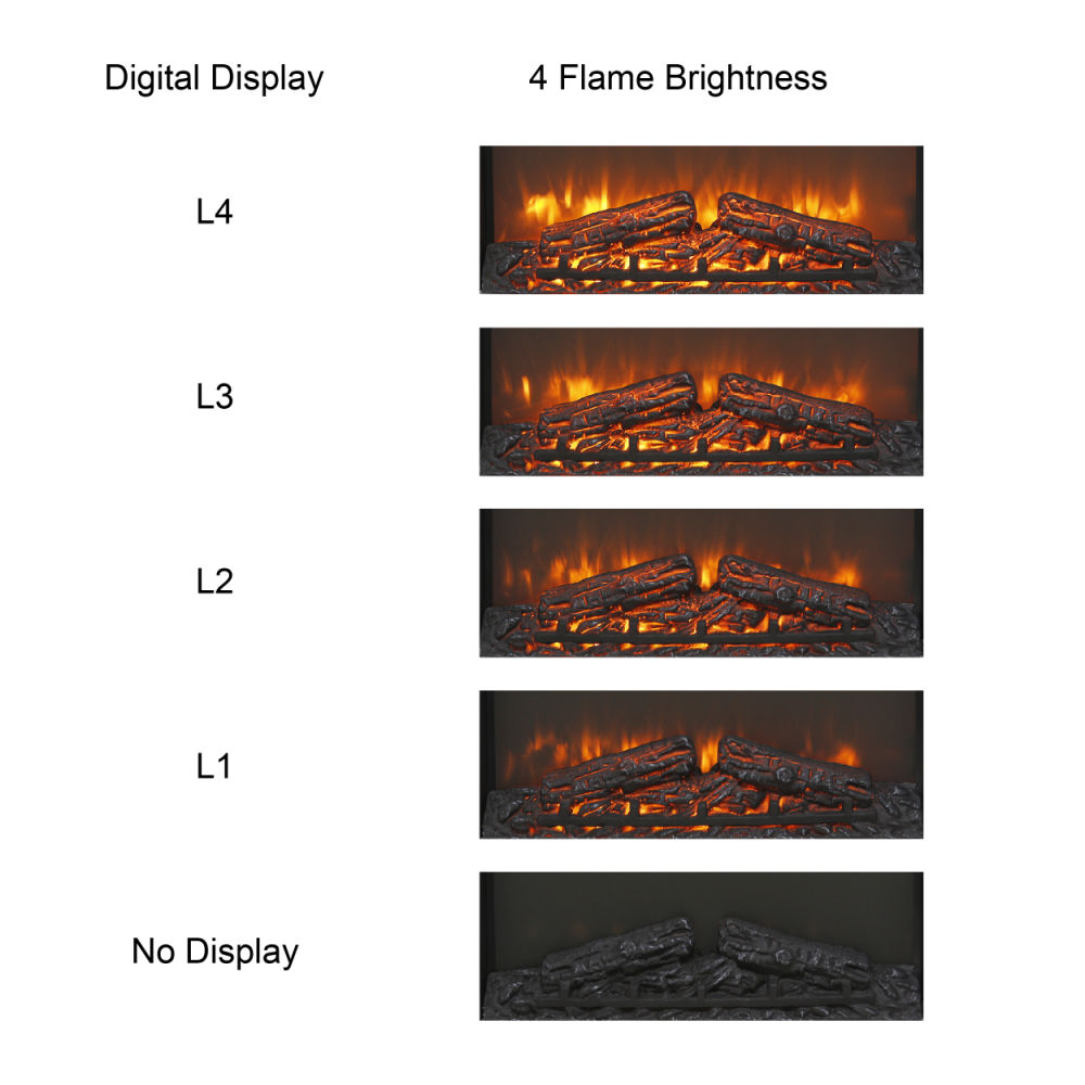 dropship 23 inch electric fireplace insert, ultra thin heater with log set & realistic flame, remote control with timer, overheating protection