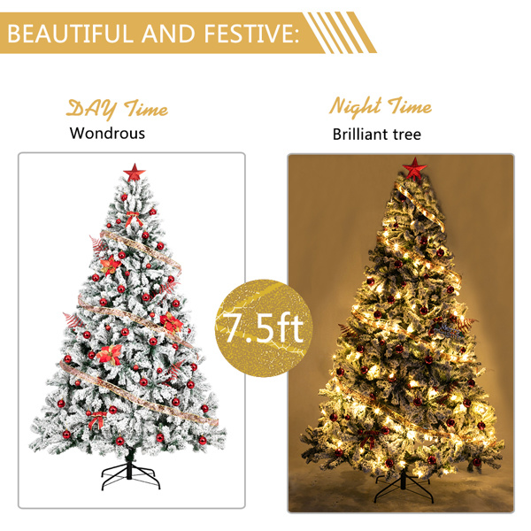 dropship 7.5ft Automatic Tree Structure PVC Material Green Flocking 1450 Branches Christmas Tree