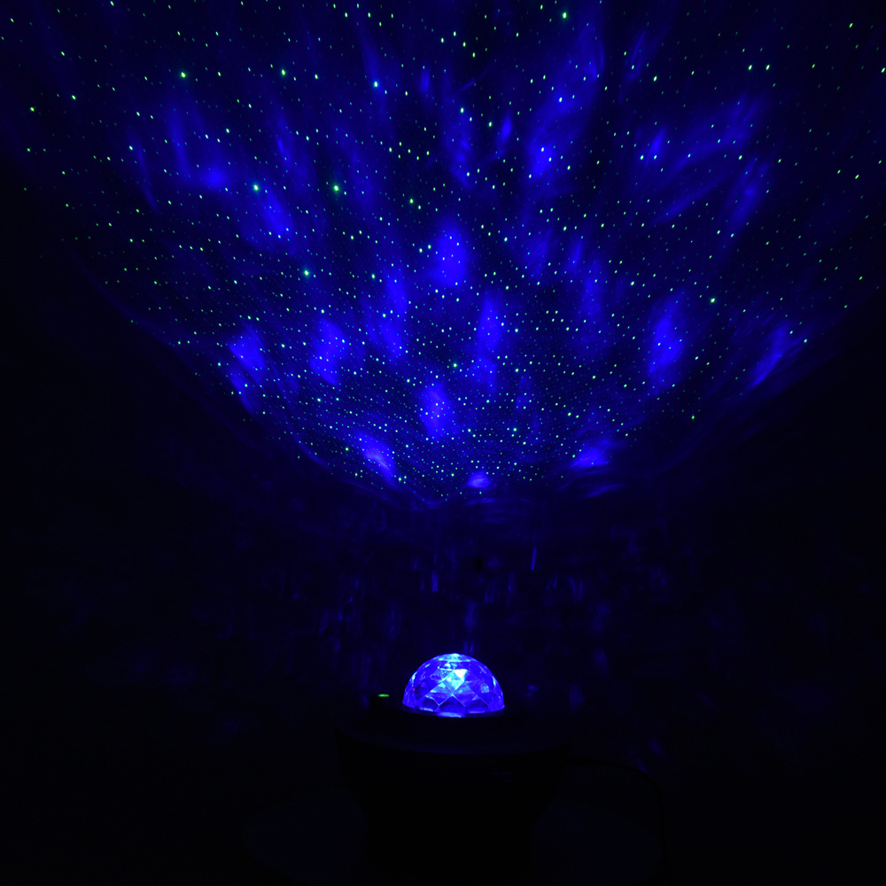 dropship USB LED Star Night Light Music Starry Water Wave LED Projector Light Bluetooth Projector Sound-Activated Projector Light Decor