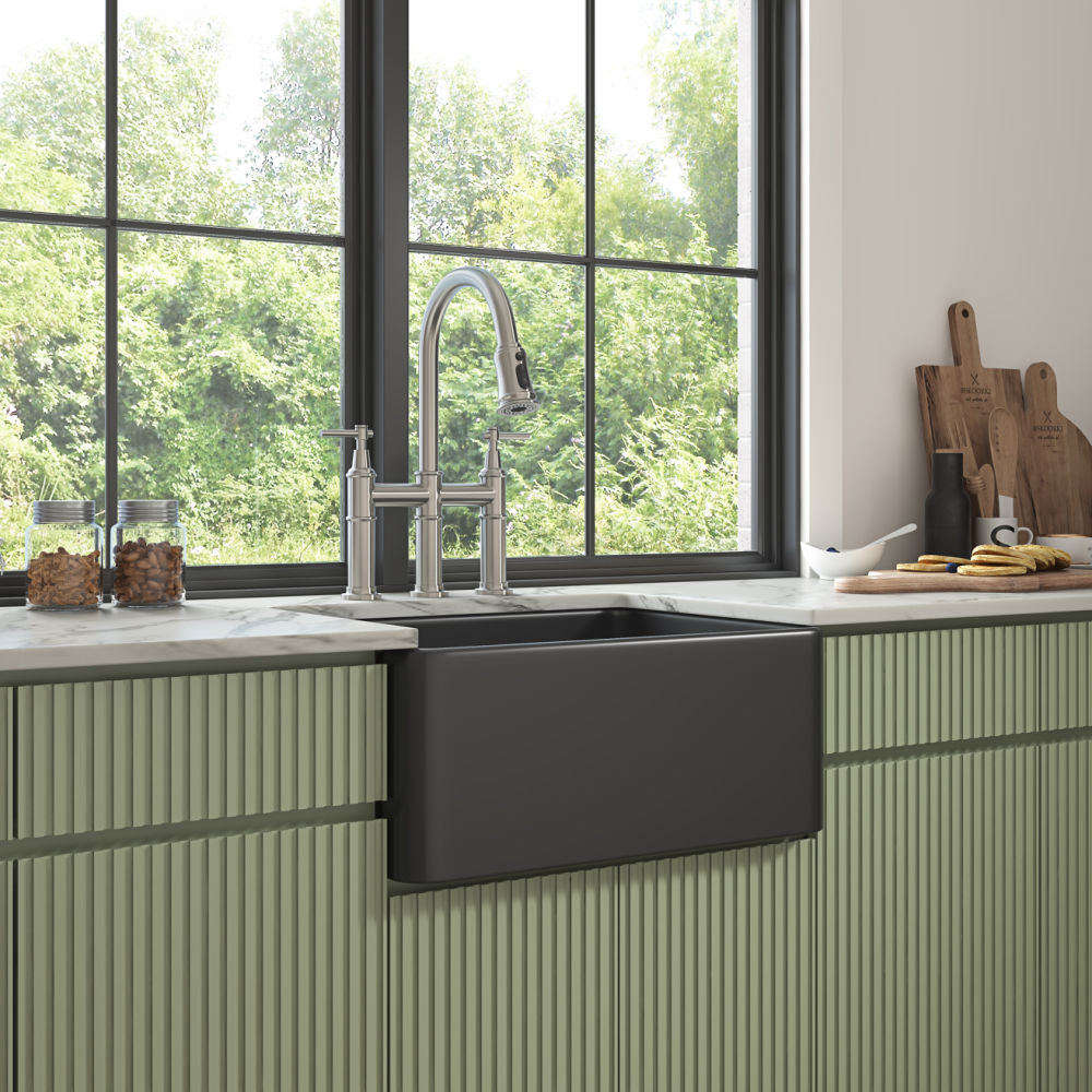 dropship Inch White Farmhouse Sink Deep Apron Sink Undermount Farmhouse Kitchen Sink Single Farm Sink