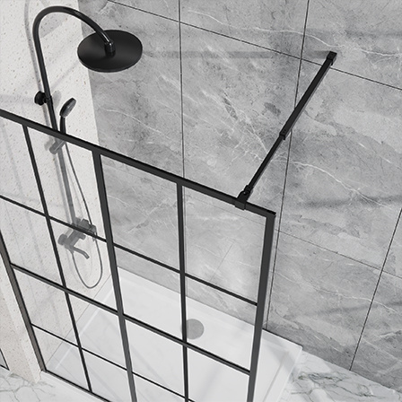 dropship Goodyo 46" X 72" Shower Screen Walk-in Wet-room Black