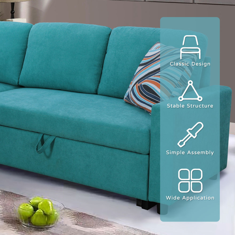 dropship Green Flannelette 2-Piece Couch Living Room Sofabed
